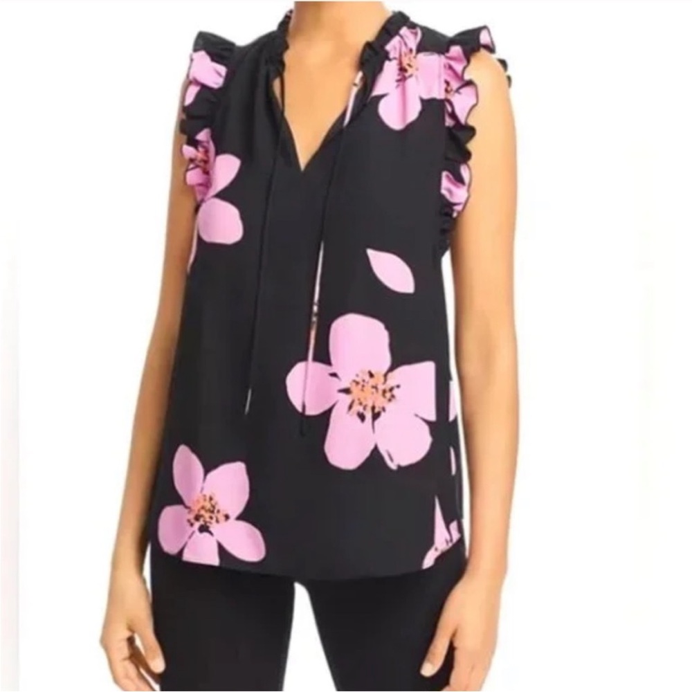 Kate Spade Grand Flora Tie Neck Top! - Picture 4 of 9